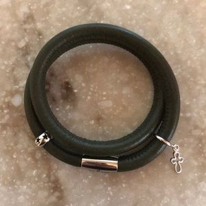 Endless leather double wrap bracelet